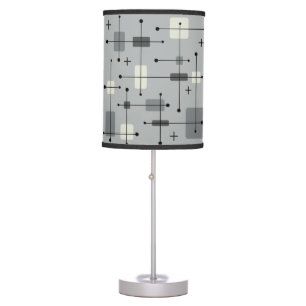 Rounded Rectangles Squares Gray Table Lamp