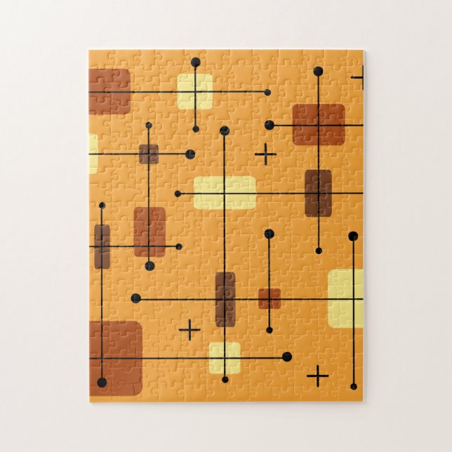 Rounded Rectangles Squares Orange Jigsaw Puzzle (Vertical)