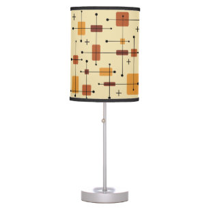 Rounded Rectangles Squares Orange Table Lamp