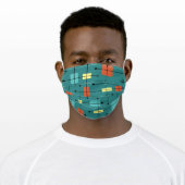 Rounded Rectangles Squares Teal Adult Cloth Face Mask (Worn)