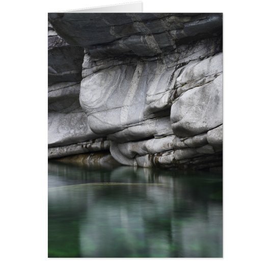 Rounded Rock Cliff by Verzasca River Cards (Front)