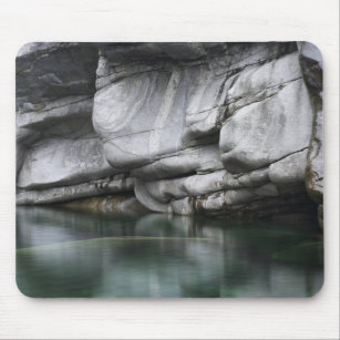 Rounded Rock Cliff by Verzasca River Mouse Pad