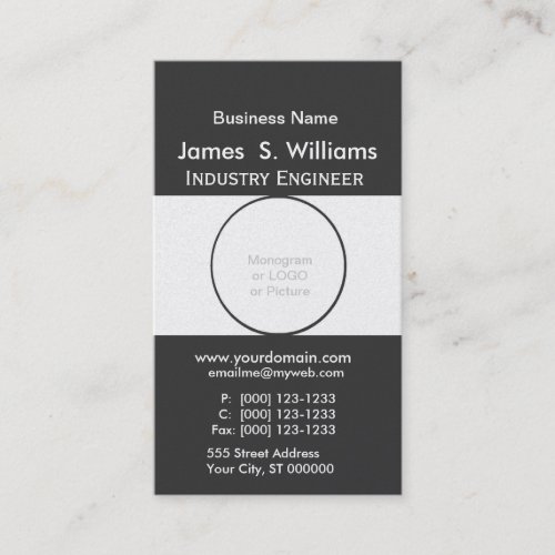 Rounded Shape Unique Black White Minimalist Business Card