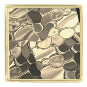 Rounded shapes in bronze color, glossy light gold? gold finish lapel pin