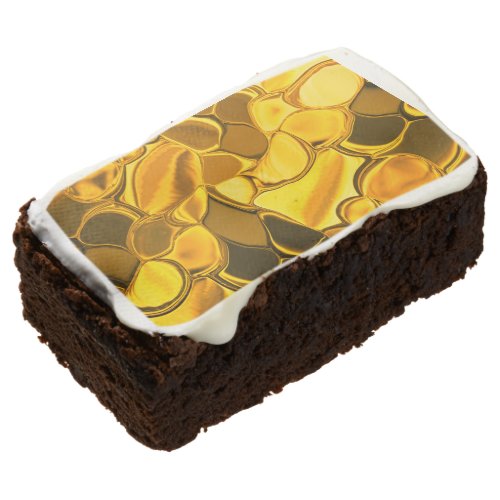 Rounded shapes in golden color glossy very gold brownie