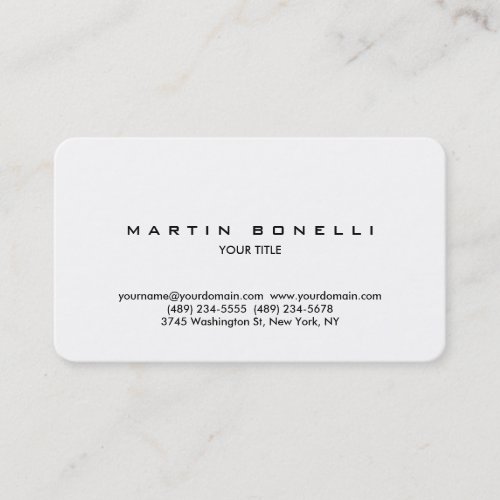 Rounded Simple Plain Professional Business Card