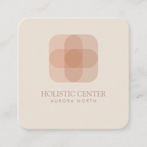 Rounded Square Healer Logo Custom Name Square Business Card