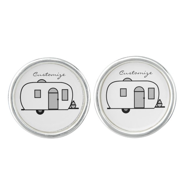 Rounded travel trailer Thunder_Cove Cufflinks (Front)