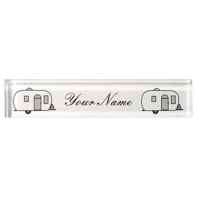 Rounded travel trailer Thunder_Cove Desk Name Plate (Front)