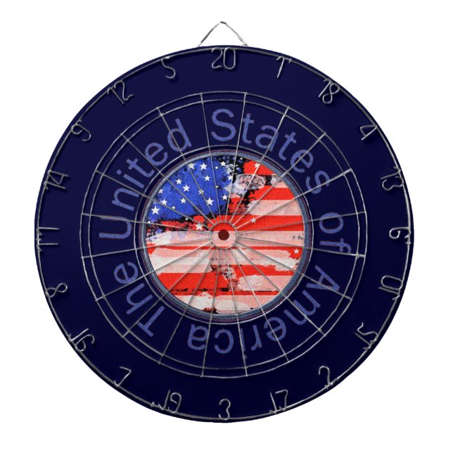 rounded USA flag Dart Board (Front)