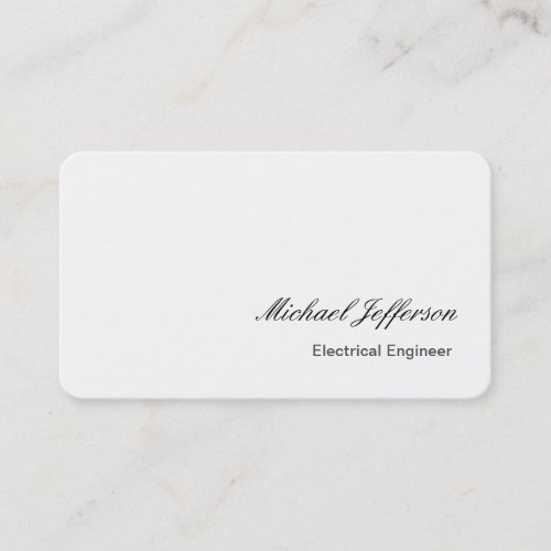 Rounded White Electrical Engineer Business Card