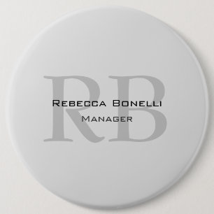 Rounded White Gray Monogram Manager Button