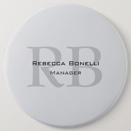 Rounded White Gray Monogram Manager Button