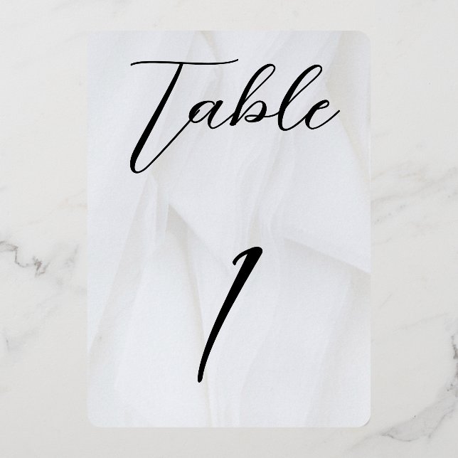 Rounded White/Rose Gold Foil Table No. 1 Invitation (Front)