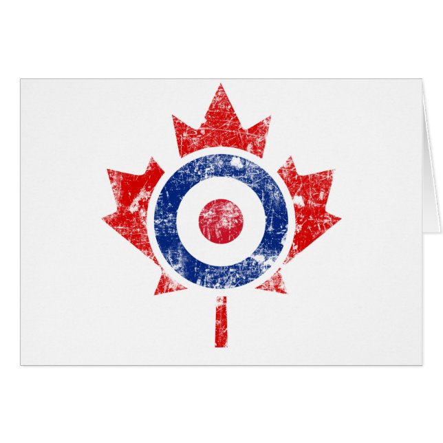 Roundel Canada Curling Hockey Target Grunge Ice Cards (Front Horizontal)