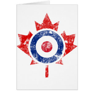 Roundel Canada Curling Hockey Target Grunge Ice Cards