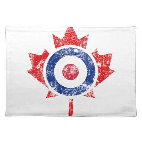 Roundel Canada Curling Hockey Target Grunge Ice Cloth Placemat