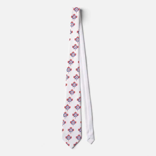 Roundel Canada Curling Hockey Target Grunge Ice Neck Tie (Front)