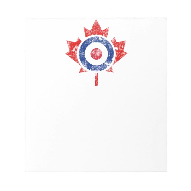 Roundel Canada Curling Hockey Target Grunge Ice Notepad (Front)