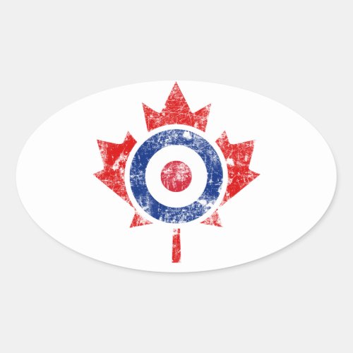 Roundel Canada Curling Hockey Target Grunge Ice Oval Sticker