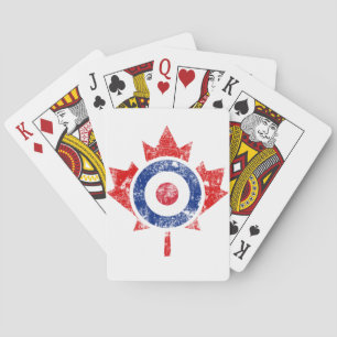 Roundel Canada Curling Hockey Target Grunge Ice Poker Cards