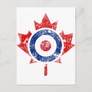 Roundel Canada Curling Hockey Target Grunge Ice Postcard