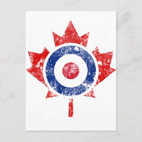 Roundel Canada Curling Hockey Target Grunge Ice Postcard