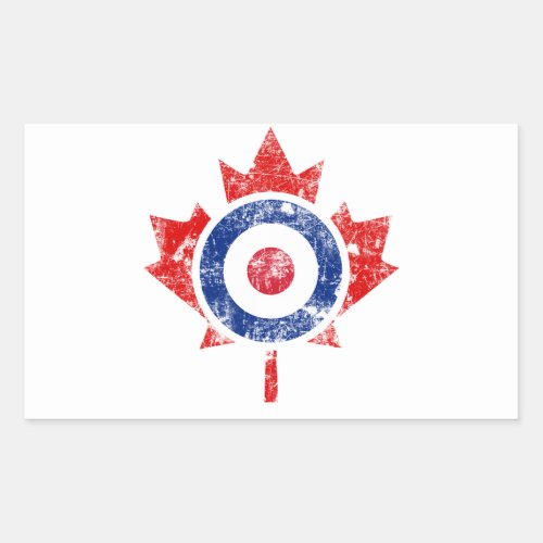Roundel Canada Curling Hockey Target Grunge Ice Rectangular Sticker