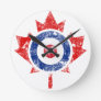 Roundel Canada Curling Hockey Target Grunge Ice Round Clock