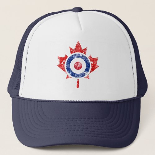 Roundel Canada Curling Hockey Target Grunge Ice Trucker Hat