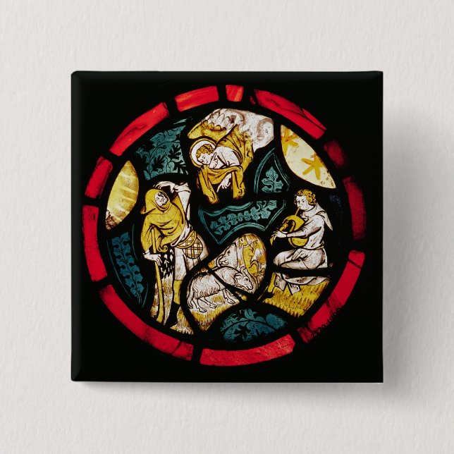 Roundel depicting the Annunciation to Shepherds Pinback Button (Front)