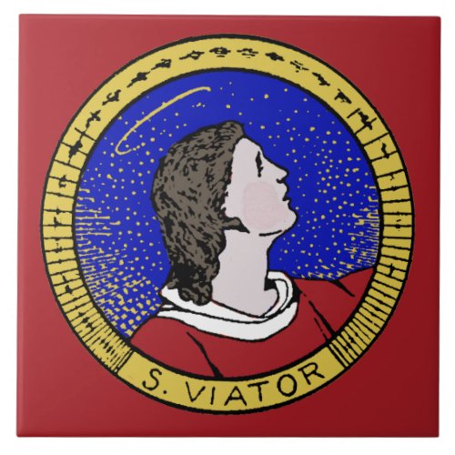 Roundel of St Viator of Lyon the Catechist LD 01 Ceramic Tile