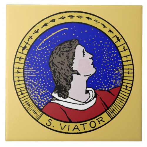 Roundel of St Viator of Lyon the Catechist LD 01 Ceramic Tile