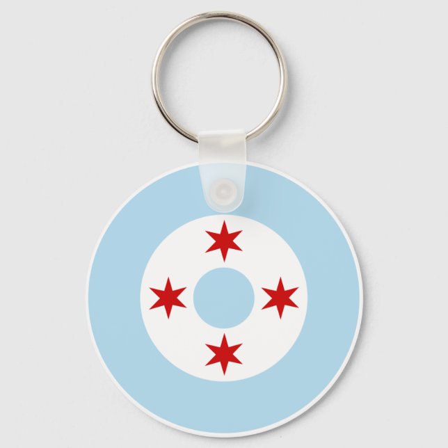 Roundel of the Chicago Air Force (Fighter Wing) Keychain (Front)