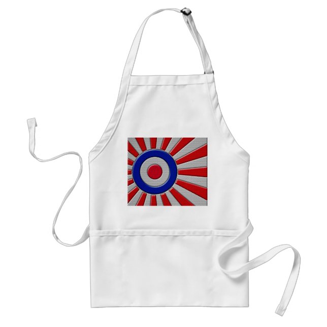 Roundel Sunburst Design Carbon Fiber Style Decor Adult Apron (Front)