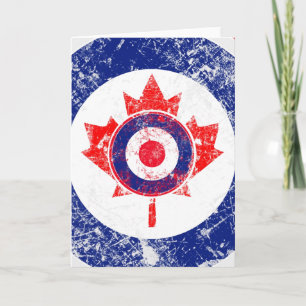 Roundel Target Grunge Maple Leaf Card