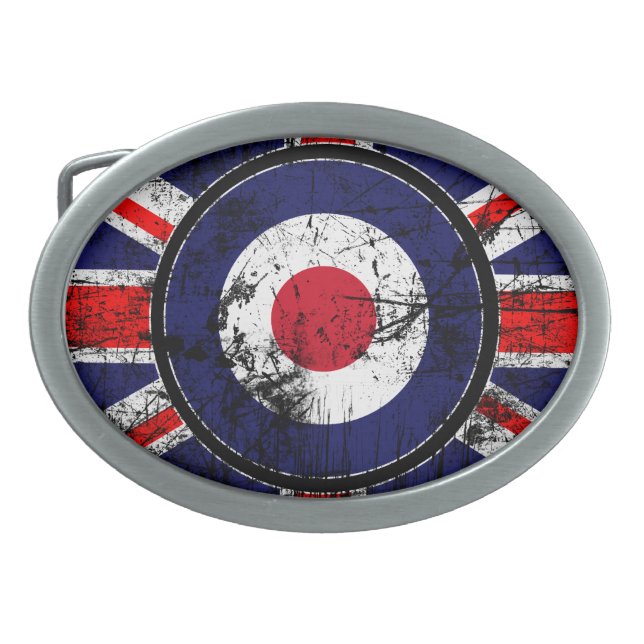 Roundel Target Mods UK Target Union Jack Oval Belt Buckle (Front)