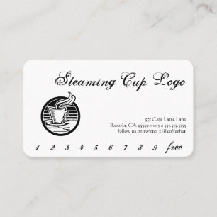 Rounder Steaming Cup Logo Drink Punch Card
