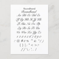 Roundhand - Zazzle Font Sampler Sheet