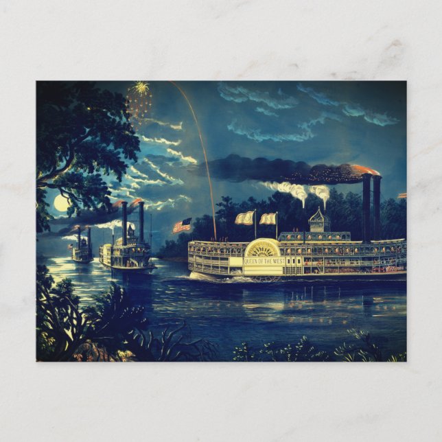 "Rounding a Bend" on the Mississippi: Postcard (Front)