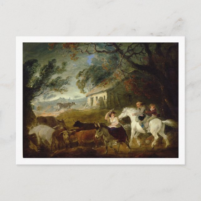 Rounding up before the Storm, 1805 (oil on panel) Postcard (Front)