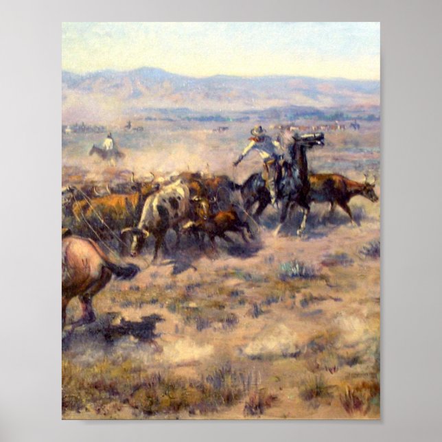 Roundup 1913 - Charles Marion Russell Poster (Front)