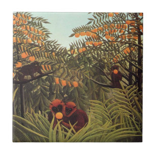 Rousseau - Apes in the Orange Grove Ceramic Tile