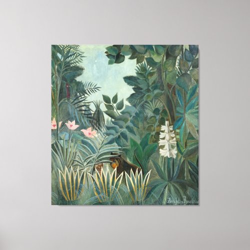 Rousseau Equatorial Jungle Painting Canvas Print