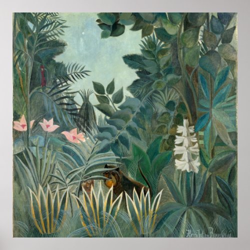 Rousseau Equatorial Jungle Painting Poster