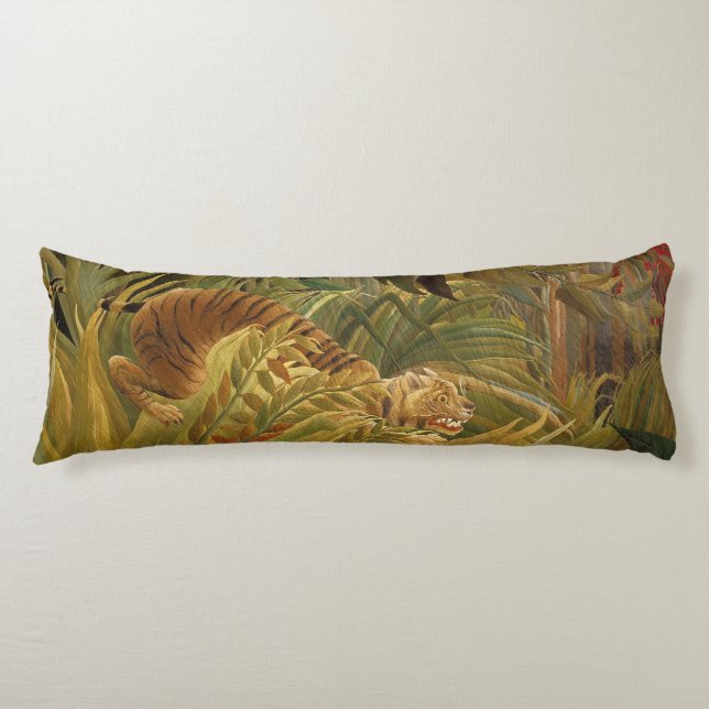 Rousseau Jungle Tropical Tiger Art Body Pillow (Front)