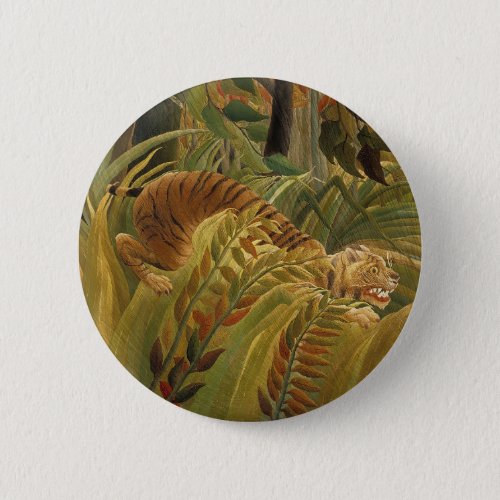 Rousseau Jungle Tropical Tiger Art Button