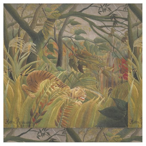 Rousseau Jungle Tropical Tiger Art Fabric