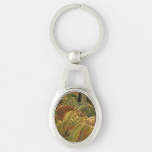 Rousseau Jungle Tropical Tiger Art Keychain