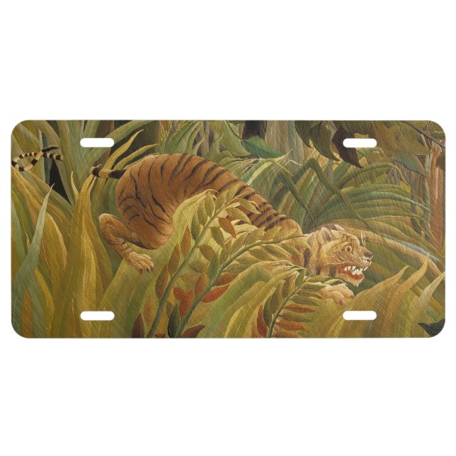 Rousseau Jungle Tropical Tiger Art License Plate (Front)